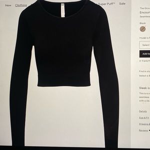 Aritzia Encounter Long Sleeve Top (black)
